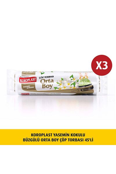 Koroplast Jasmine Medium Size Coke Drawstring Garbage Bag - 15lix3 Pieces