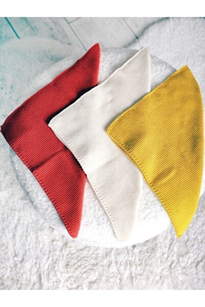 Buluş Organic 3 قطع من القماش البرتقالي والأصفر والكريمي، قماش عضوي متعدد الأ...