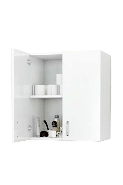 Remaks Makina Üstü Dolap, Banyo Dolabı, Çamaşır Dolabı, Havlu Dolabı, Kapaklı Dolap - Beyaz