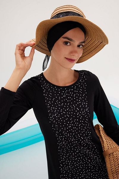 DeFacto Burkini gemustertes 3-teiliges Hijab-Badeanzug-Set - B0870ax23sm