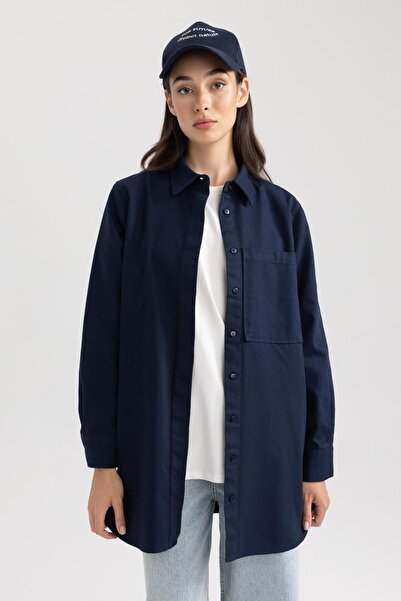DeFacto Langärmliges Gabardine-Tunikahemd - B3702ax23au