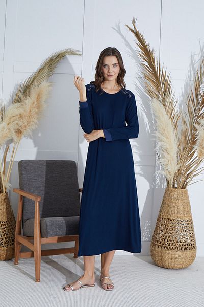 Sevim 15938 Model Long Dress - Nightgown Design