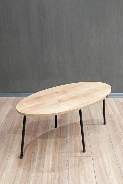 Remaks Istanbul Metal Ayaklı Orta Sehpa Orta Masa - Atlantik Çam / Atlantik Çam