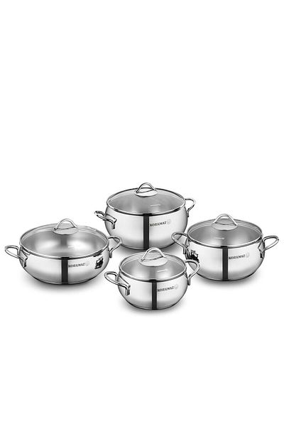 KORKMAZ Chubby 8 Piece Set - Comfortable Use Pot
