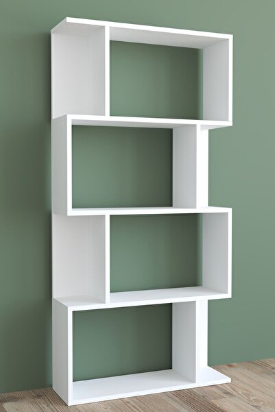 Remaks Kadu 4 Raflı Asimetrik Kitaplık - Beyaz