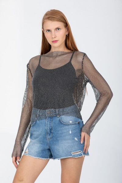 VS ACCESSORY Parıltılı Taşlı Bluz