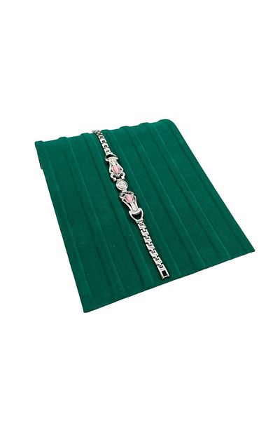 MeGass Dekor Domestic Production Suede Fabric Green Color 23/16 cm Bracelet Imprint Stand
