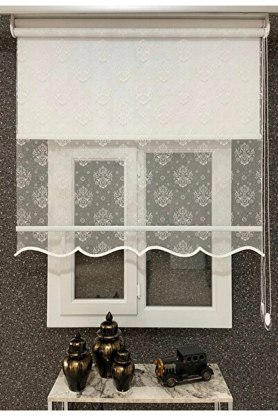 yağmur zebra Beyaz Renk Çift Mekanizmalı Tül Ve Stor Zebra Perde