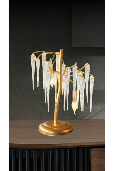 RONİSU AYDINLATMA Serip Masa Lambası  Ağaç Görünümlü Zarif Taşlı Masa Lambası...