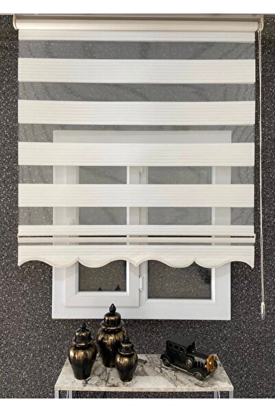 yağmur zebra Krem Rengi Ev Ofis Zebra Stor Perde (ETEK DİLİMLİ)