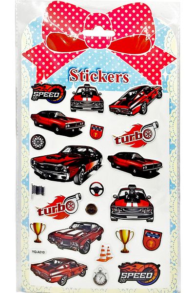 Limmy Αυτοκόλλητο Classic Car Turbo - Αυτοκόλλητο Planner Notebook με ανάγλυφο (YQA010) - 20x14cm