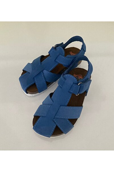 Çizmeli Kedi Unisex Çocuk Hakiki Deri , Ortopedik ve Mantar Tabanlı Sandalet
