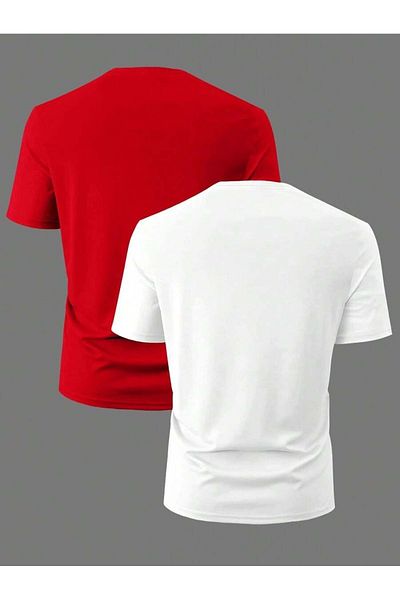 DESCARTES White Red Paris Stripe Printed Unisex Oversize T-shirt