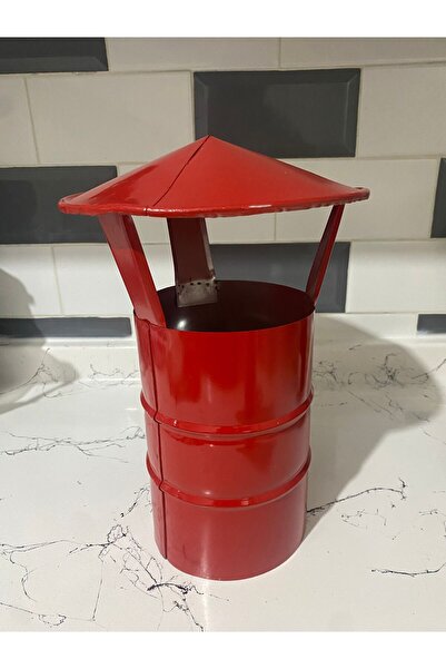 Tunca Baca şapkası 13 cm soba boruları için kırmızı