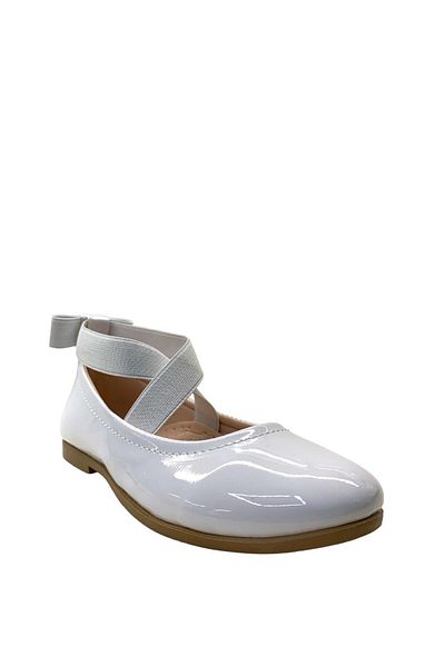 Tuğba Ortopedi 149 Model Orthopedic Girl's White Patent Leather Ballerinas