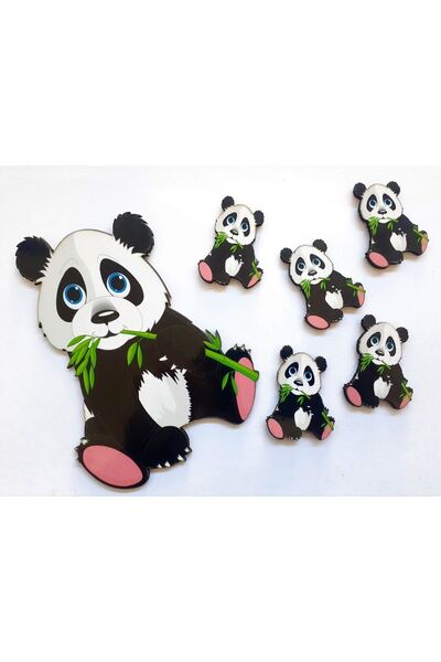 AKIN AKSESUAR HEDİYELİK Bambulu Sevimli Panda Figürlü Kapı Duvar Dolap Çocuk ...