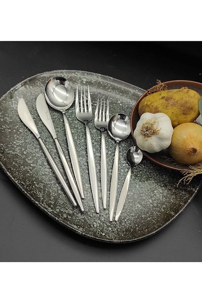 BRONDOFF Lisbon 42 - Steel Fork Spoon and Knife Set