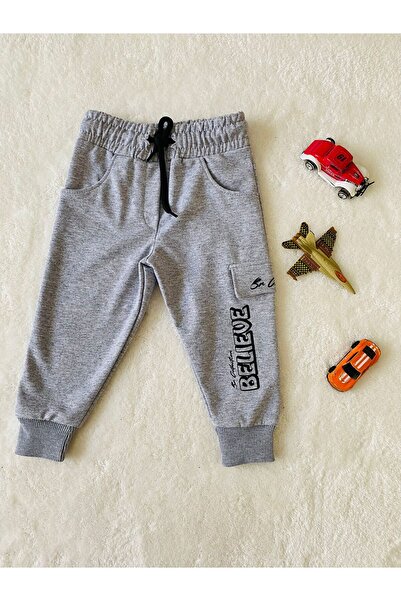 bediş baby clothes believe printed unisex baby and child single sweatpants 1/...
