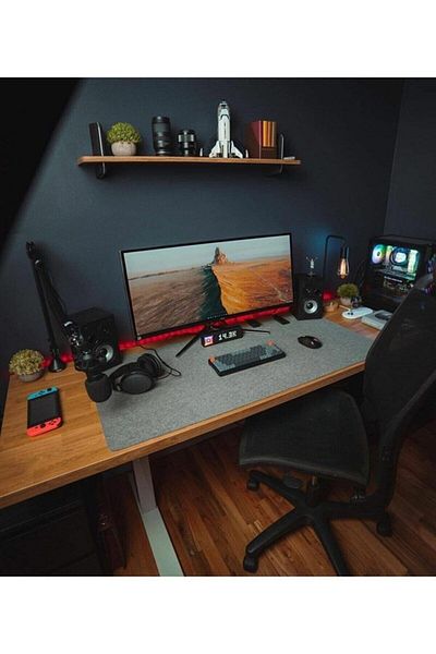garaccu Felt Desk and Mouse Mat Pad for Office Gamer and Study Desk 50x130 Cm (Custom Size)