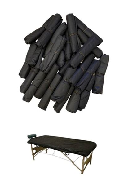 YATAK ÖRTÜM Siyah Lastikli Ekstra Kalın Sedye Örtüsü 10 Adet 80*220 Cm, Çift ...