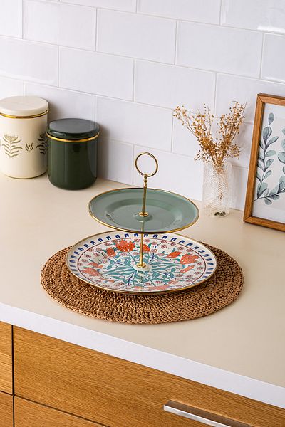 Emsan 21x29 cm Hasbahçe Enamel Layered Cookie Holder