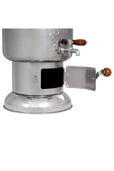 Genel Markalar KS10 2,5 LT PORSELEN KULP KROM KÖMÜRLÜ-ODUNLU DEMLİKLİ SEMAVER TAŞIMA ÇANTALI