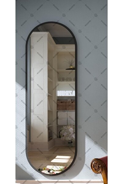 rivomo Siyah Çift Kubbeli 120x40 Dekoratif Boy Aynası