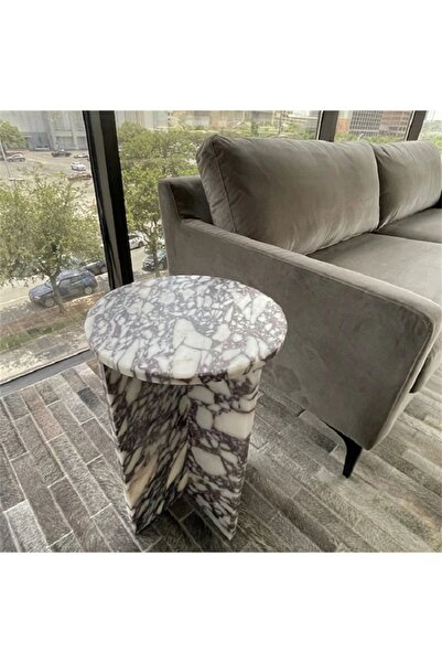 Sümeyra Marble Art Viola - Doğal Mermer Yan Sehpa |