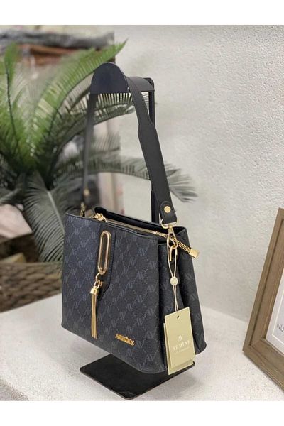Armine 2024 New Season Patterned Original Women's Bag - 361 (Anthracite Black)