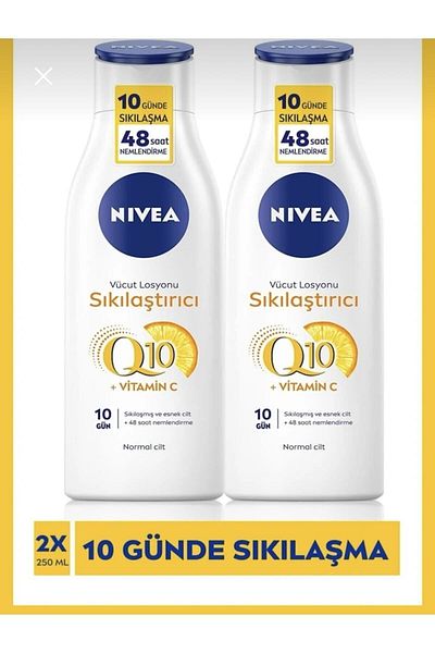 NIVEA Q10 Vitamin C 250 ml - Firming Body Lotion, 48 Hour Moisturization, 2 Pieces