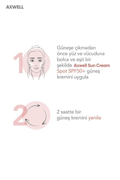 AXWELL Spf 50+ 2li Fırsat Seti Leke Karşıtı Nemlendirici Yüksek Koruma Güneş Kremi 100ml