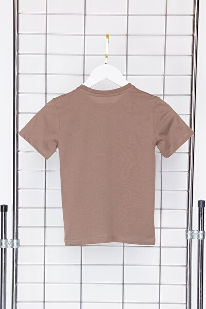 TRENDYOLKIDS Boy's Dinosaur Patterned Beige Cotton T-Shirt - Tkdss24Ts00034