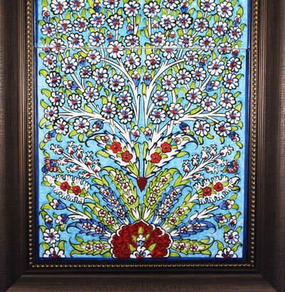 Çini Evi Mavi Hayat Ağacı 20*40cm Çini Pano