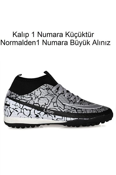 Freemax Freemax.1072 Pantofi de fotbal Astroturf Unisex Negru Argintiu - Cu Sosete
