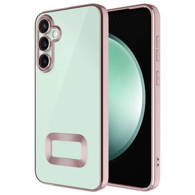 GRABONO حافظة لهاتف Galaxy A55، حافة محمية للعدسة، ظهر شفاف مطلي بالبلاتينيوم...