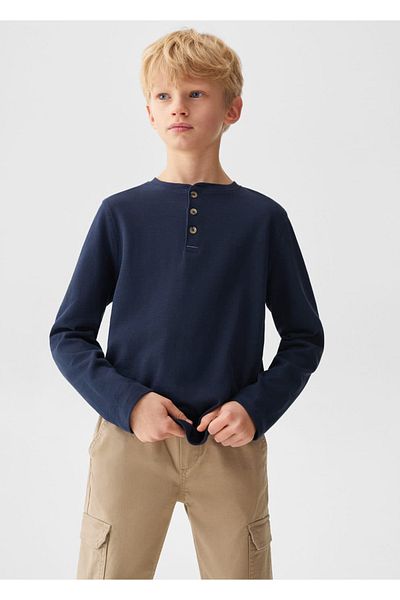 MANGO Kids Tricou albastru închis pentru copii