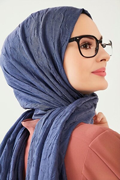 beUnico Bambu Kraş Şal (LACİVERT), Ultra Konfor Kraş Şal Eşarp, Chiffon Hijab...