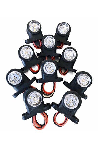 AHMET OTOMOTİV 10'lu Paket 12 Ledli Mini Takoz Kırmızı Beyaz 12v-24v