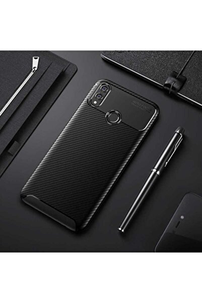 halkhouse Huawei Honor 8X Kılıf Negro Silikon Karbon İz Yapmaz Kapak