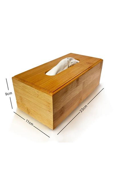 Mirilliahome Rectangular Bamboo Napkin Holder, Box, Wipes Cover