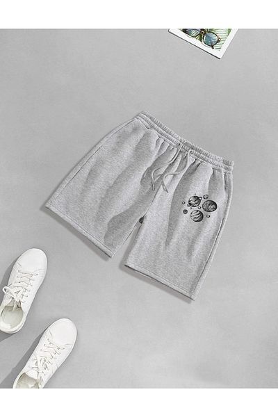 LAND MODA Πλανήτες εμπριμέ Unisex σορτς