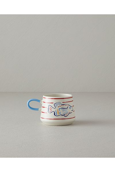English Home Jolly Fish Stoneware - Blue and Red Mug