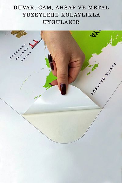 Kt Grup Atlas Harta Lumii - Autocolant de perete cu steagul țării și detaliu al capitalei educaționale
