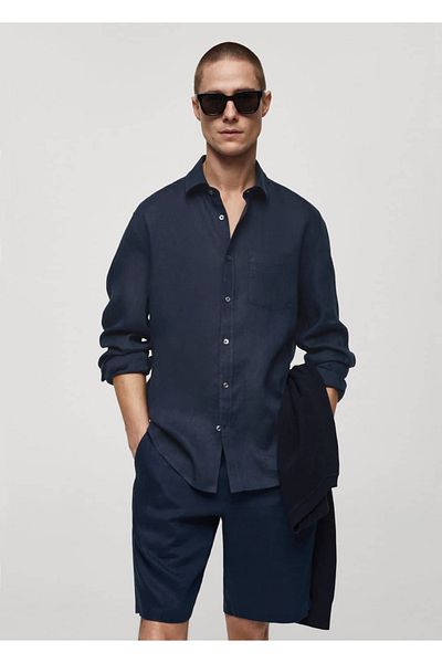 MANGO Man Slim Fit-Hemd aus 100 % Leinen