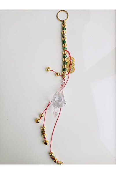 PİRAMİGO Feng Shui Boncuklu Kristal & 3'lü Şans Parası Suncatcher