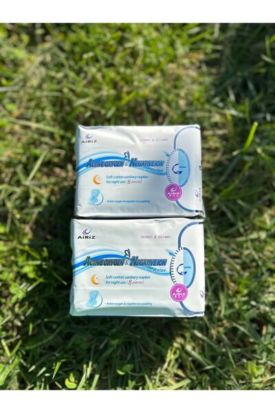 Tiens وسادة صحية للنساء من Airiz، عبوتين، 8 قطع ليلية