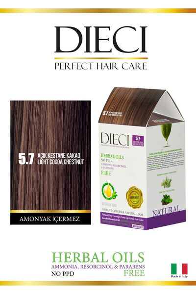 Dieci Amonyaksız Kit Saç Boyası 5.7 Açık Kestane Kakao