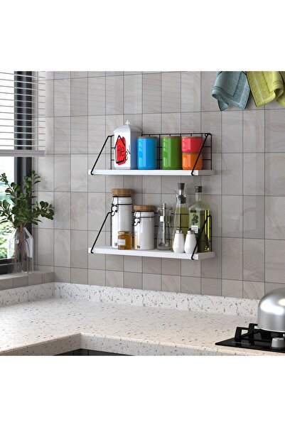 BAMBEDS MOBİLYA Mobilya Beyaz Tel Mutfak Rafı