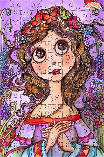 Teona Ahşap karikatürize et, kiz Dekoratif Çift Katlı Çerçeveli Asılabilir Ah...