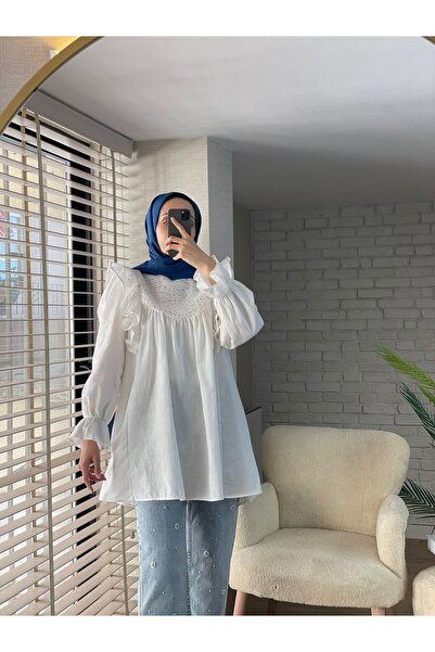 VOLT CLOTHİNG Γυναικείο χιτζάμπ τουνίκ με λεπτομέρεια βολάν - Princess Sleeve